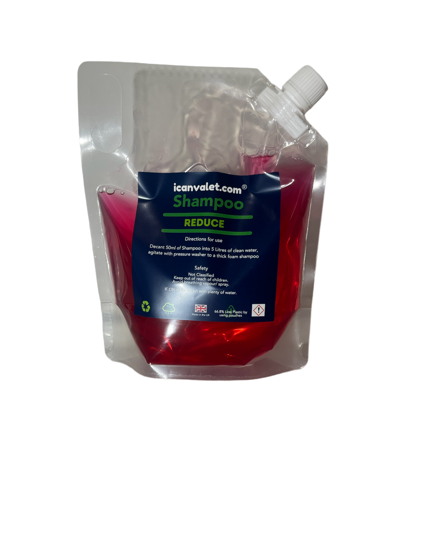 REDUCE - Shampoo Pouch, inc. lifetime container and cap with full 500ml Bottle