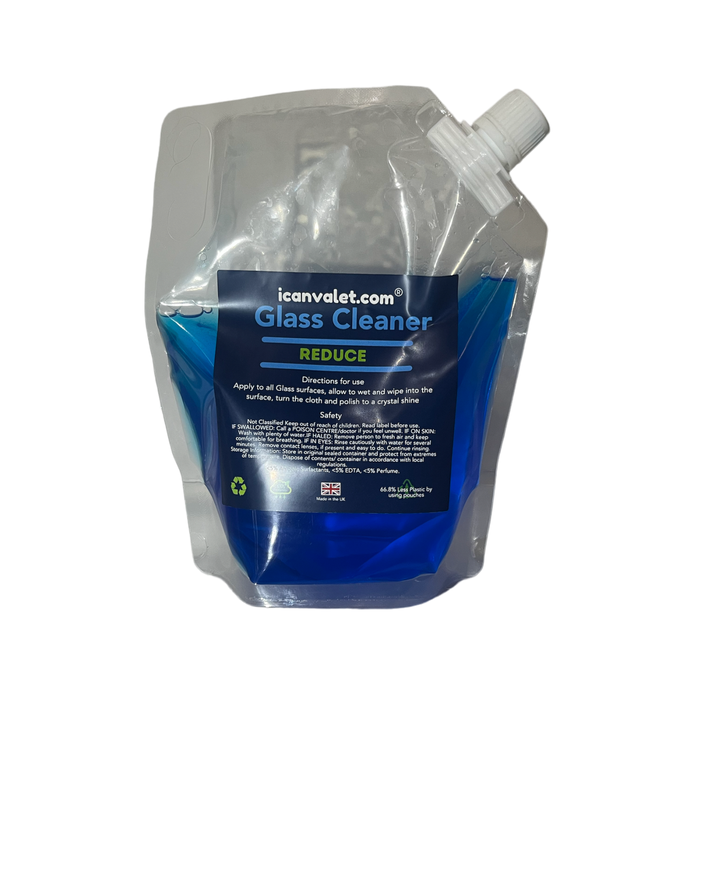 REDUCE - Glass Cleaner Pouch, inc. lifetime Trigger with full 500ml Bottle